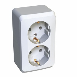 Розетка Schneider Electric Этюд двойная наружная с заземлением.