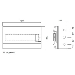 Влагозащищенный настенный шкаф ABB Mistral65 18М прозрачная дверь, клеммник (1SLM006501A1203) 1SLM006502A1203