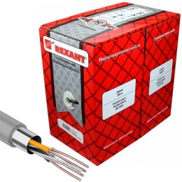 Кабель витая пара Rexant экранированный FTP 4PR 24AWG cat 5e CU серый 8 жил [305м] (провод для интернета) 01-0143