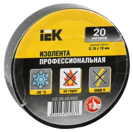 Изолента IEK 0,18х19 мм, 20м (чёрная)