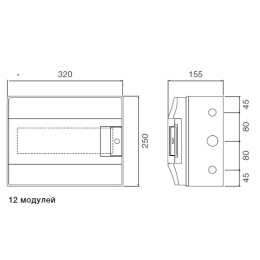 Влагозащищенный настенный шкаф ABB Mistral65 12М прозрачная дверь с клеммным блоком 65P12X12A 1SLM006501A1202
